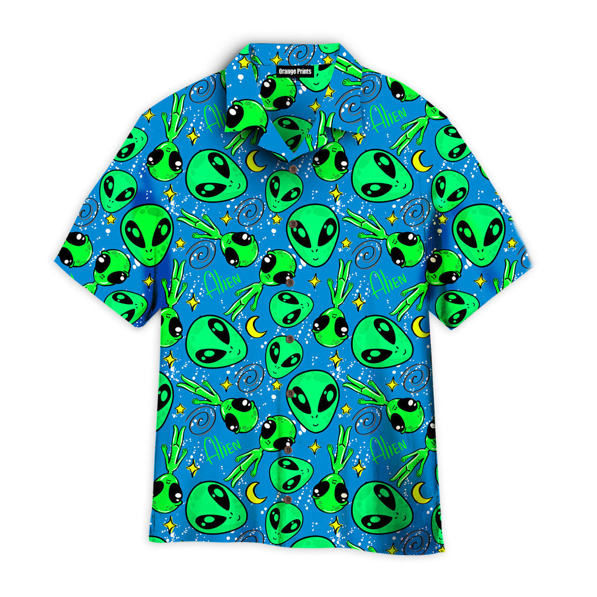 Alien Head Pattern Green Blue Hawaii Shirt For Men And Women Ha104309