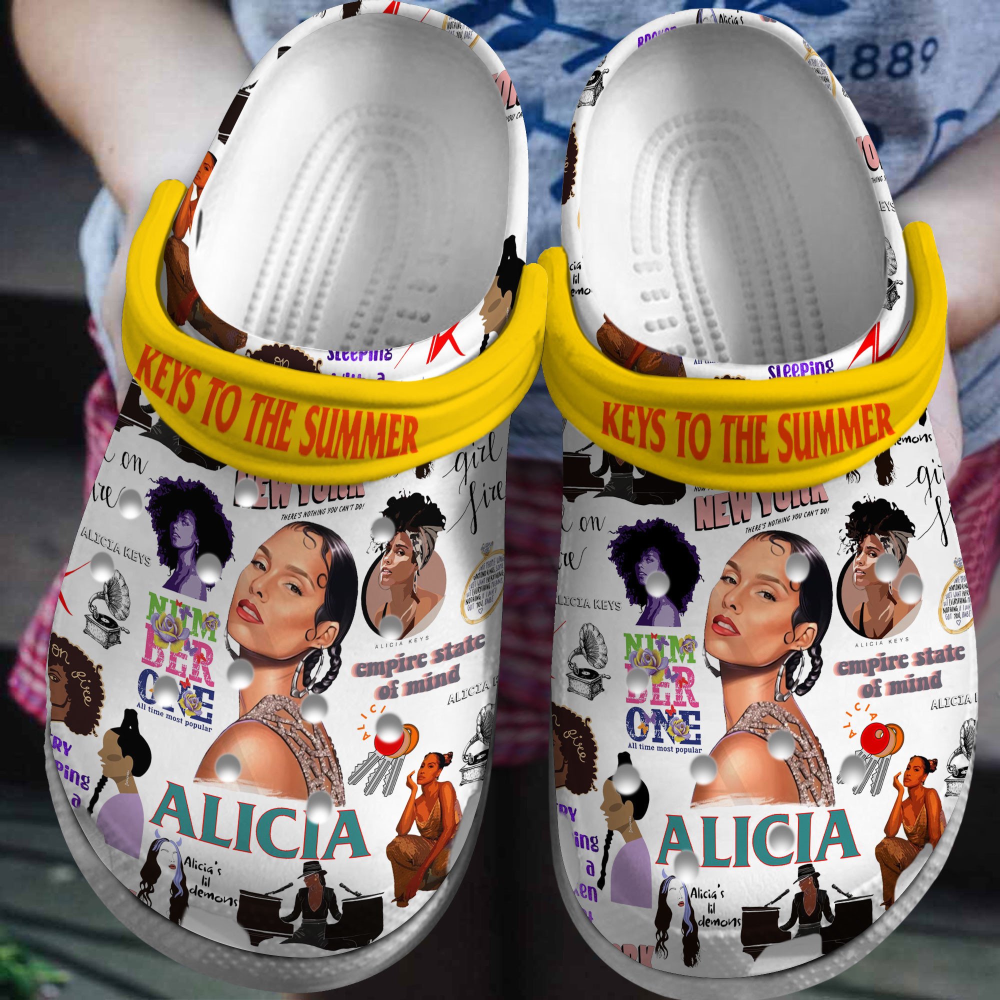 Alicia Keys Music Crocs Crocband Clogs Shoes Comfortable For Men Women and Kids