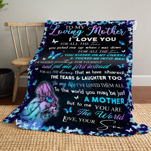 Gift For Mom From Son To My Loving Mother I Love You For All The Time Blanket