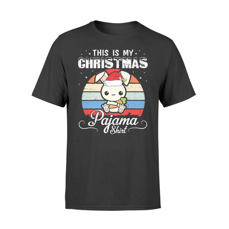 Bunny With Noel Hat Snow This Is My Christmas Pajama Vintage Premium T-Shirt – Standard T-shirt