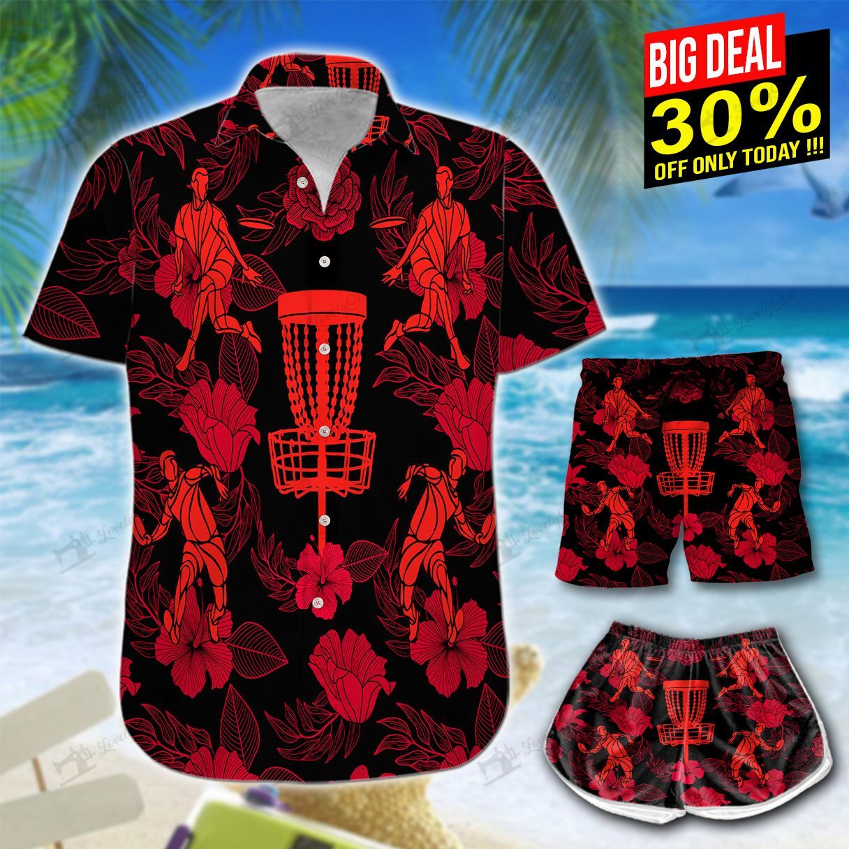 Disc Golfer Hibiscus Hawaiian Shirt Shorts Ha48662