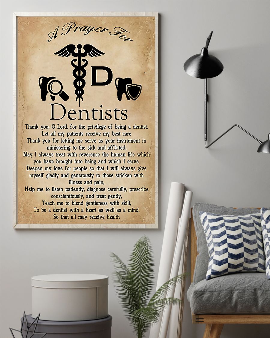 Professions Poster – A Prayer For Dentists Vertical Canvas And Poster | Wall Decor Visual Art