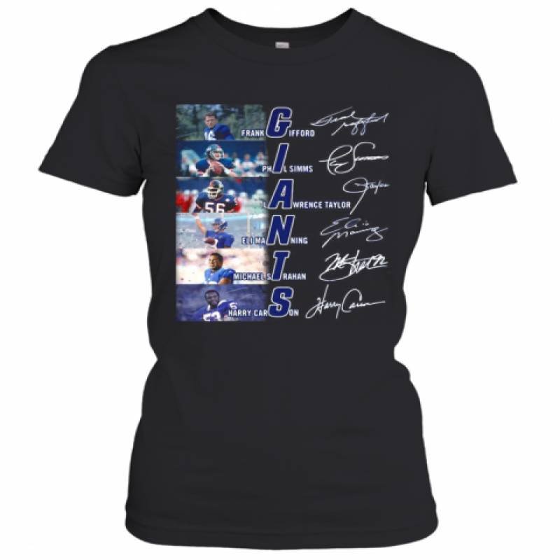 New York Giants Football Players Signatures Women's T-Shirt