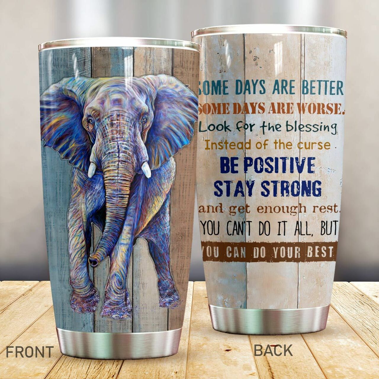 Some Days Are Better Elephant Custom Personalized Stainless Steel Tumbler Customize Name, Text, Number M09T9