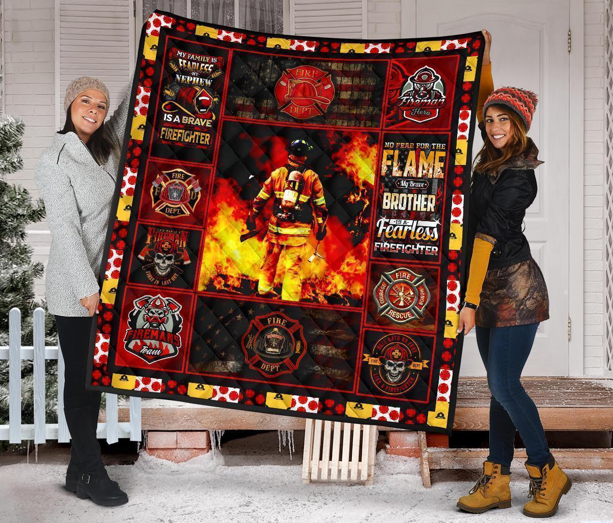 Firefighter Quilt Blanket Amazing Gift Idea HH19