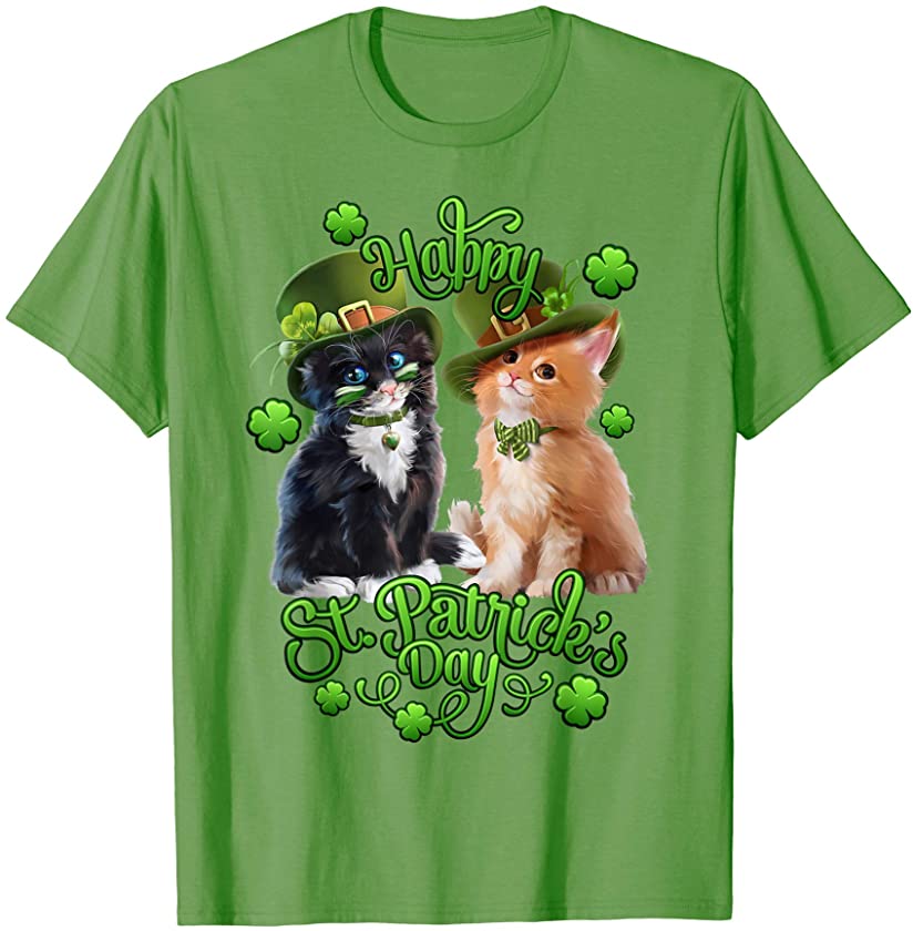 Cat Leprechaun T-Shirt St. Patricks Day Kitty Kitten Gifts T-Shirt