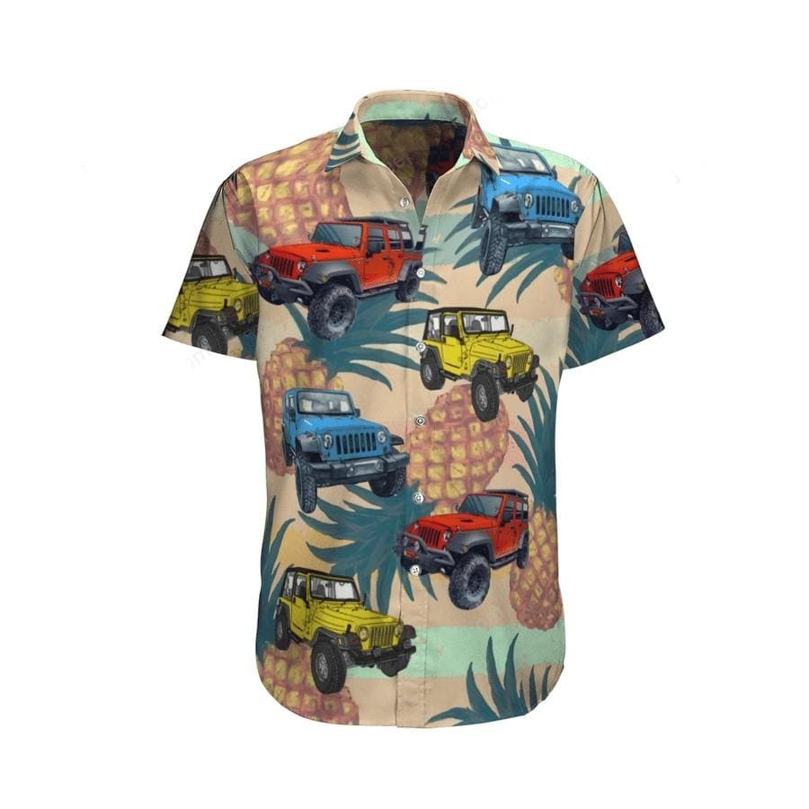 Hawaii Aloha Shirts Jeep Pineapple Tropical Ha102692