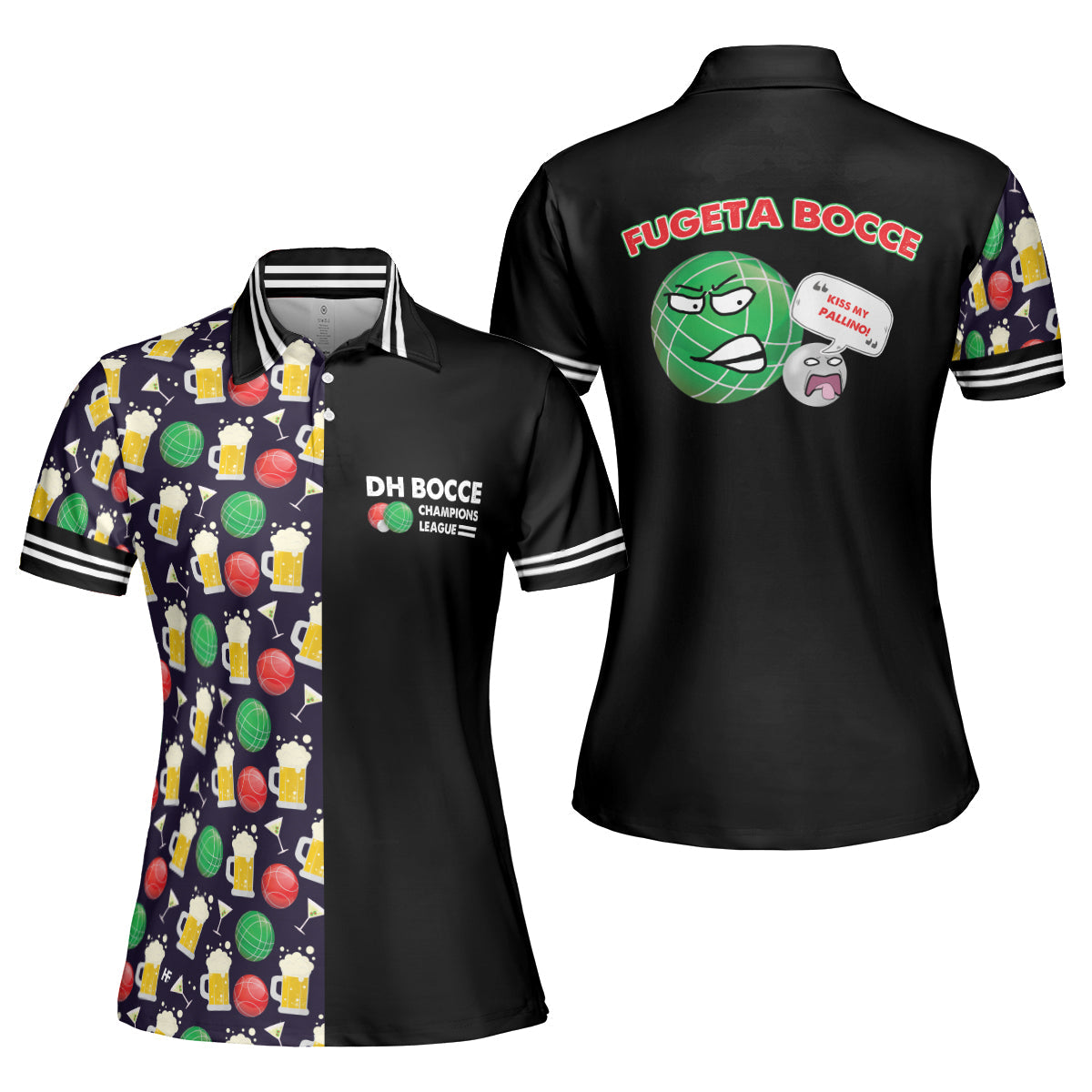 Dh Bocce Champions League Short Sleeve Women Polo Shirt Coolspod