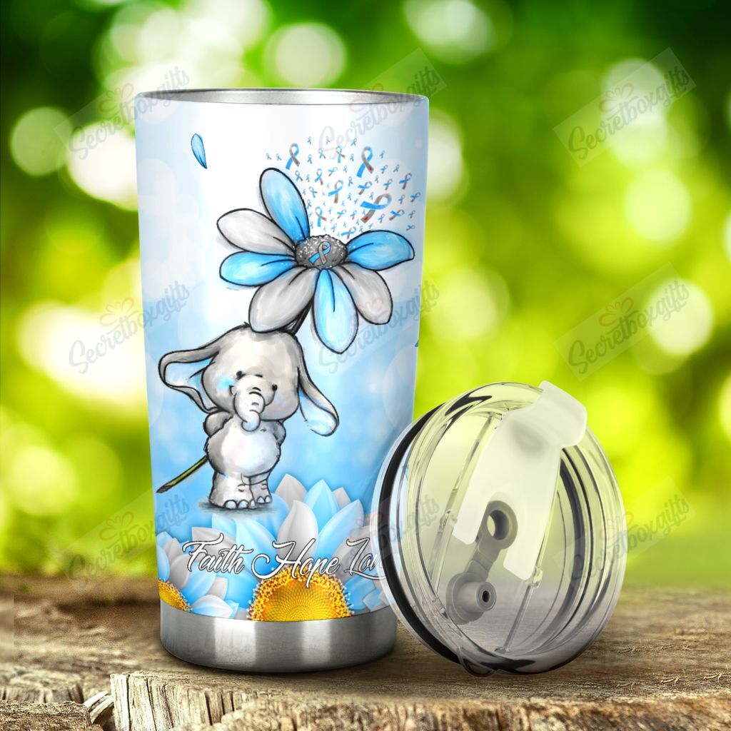 Personalized Hope For A Cure Blue Elephant Yw2201109Cl Stainless Steel Tumbler Travel Customize Name, Text, Number, Image