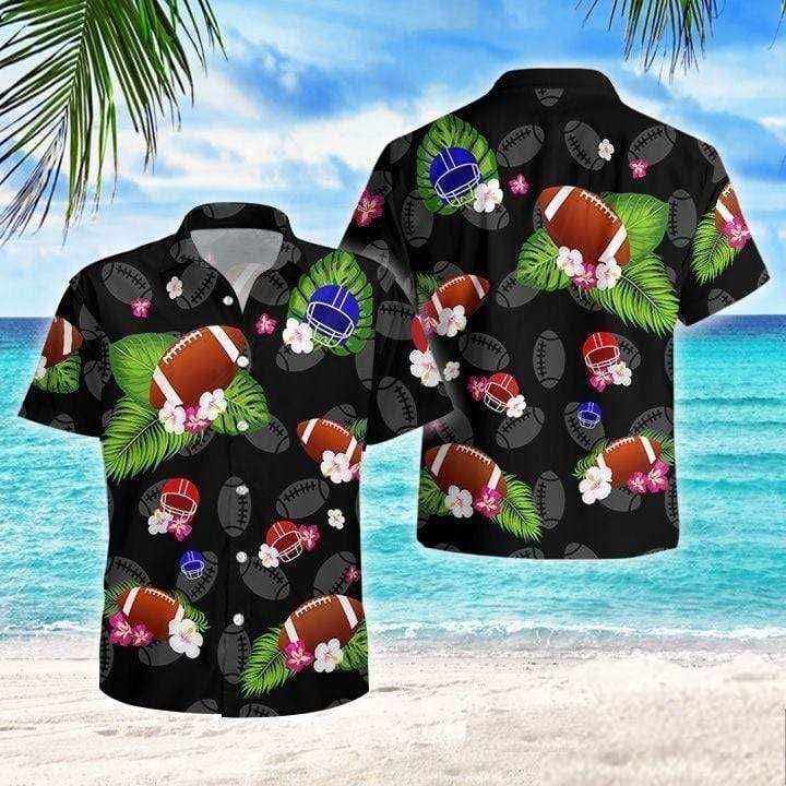 Shop Colorful Football Summer Vibe Tropical Hawaii Aloha Shirts Ha47706