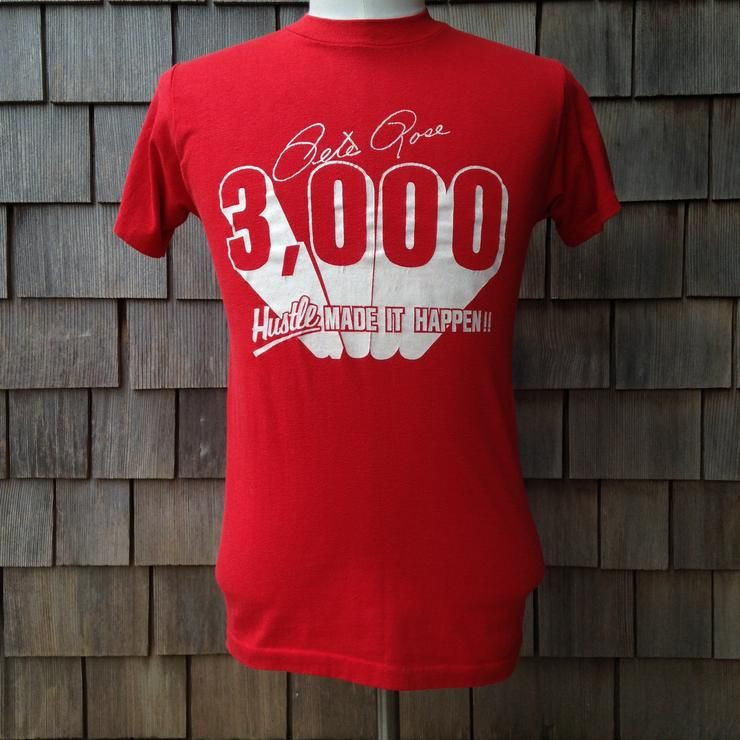 Des Ann Es 80 Vintage Reds De Cincinnati Pete Rose Hustle Fait Happen 3000 Hits Shirt