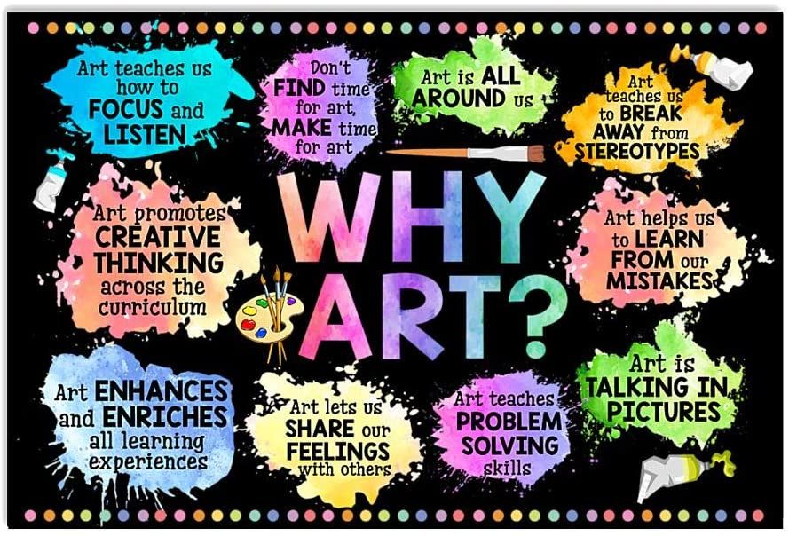 Art Poster – Why Art – Welcome to Art Classroom Horizontal Poster Print Perfect, Ideas On Xmas, Birthday, Home Decor,No Frame Full Size