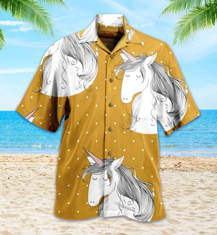 Unicorn Yellow Vintage Hawaii Shirt Ha51939