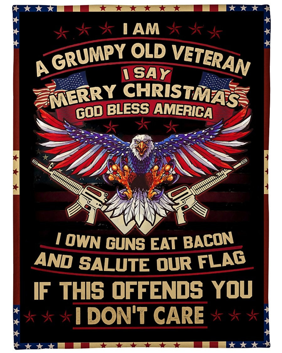 Personalized Christmas Blanket For Veteran| Sherpa Woven Blankets| Christmas 2020 Ideas|Christmas Gifts