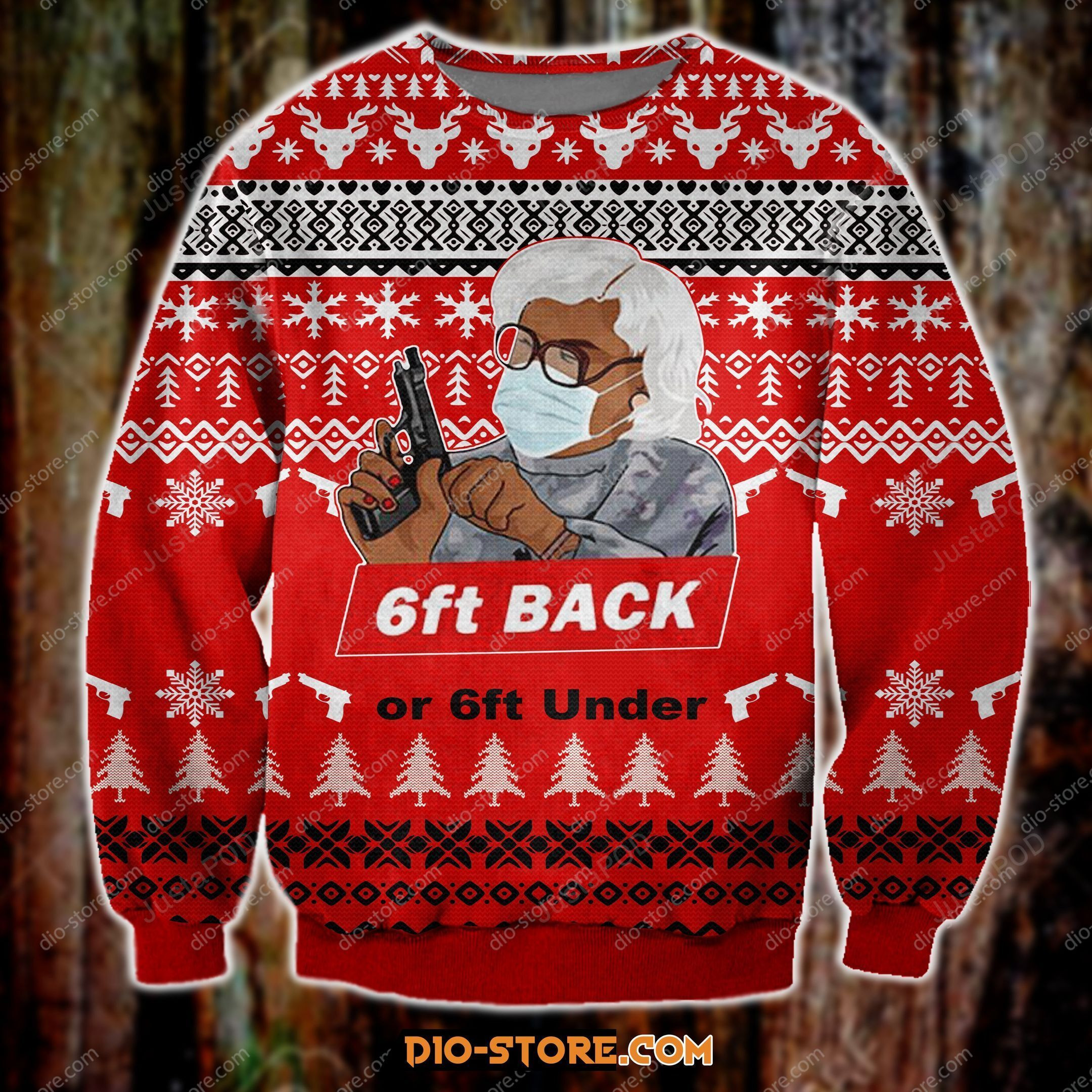 6Ft Back Or 6Ft Under Ugly Christmas Sweater, All Over Print Sweatshirt