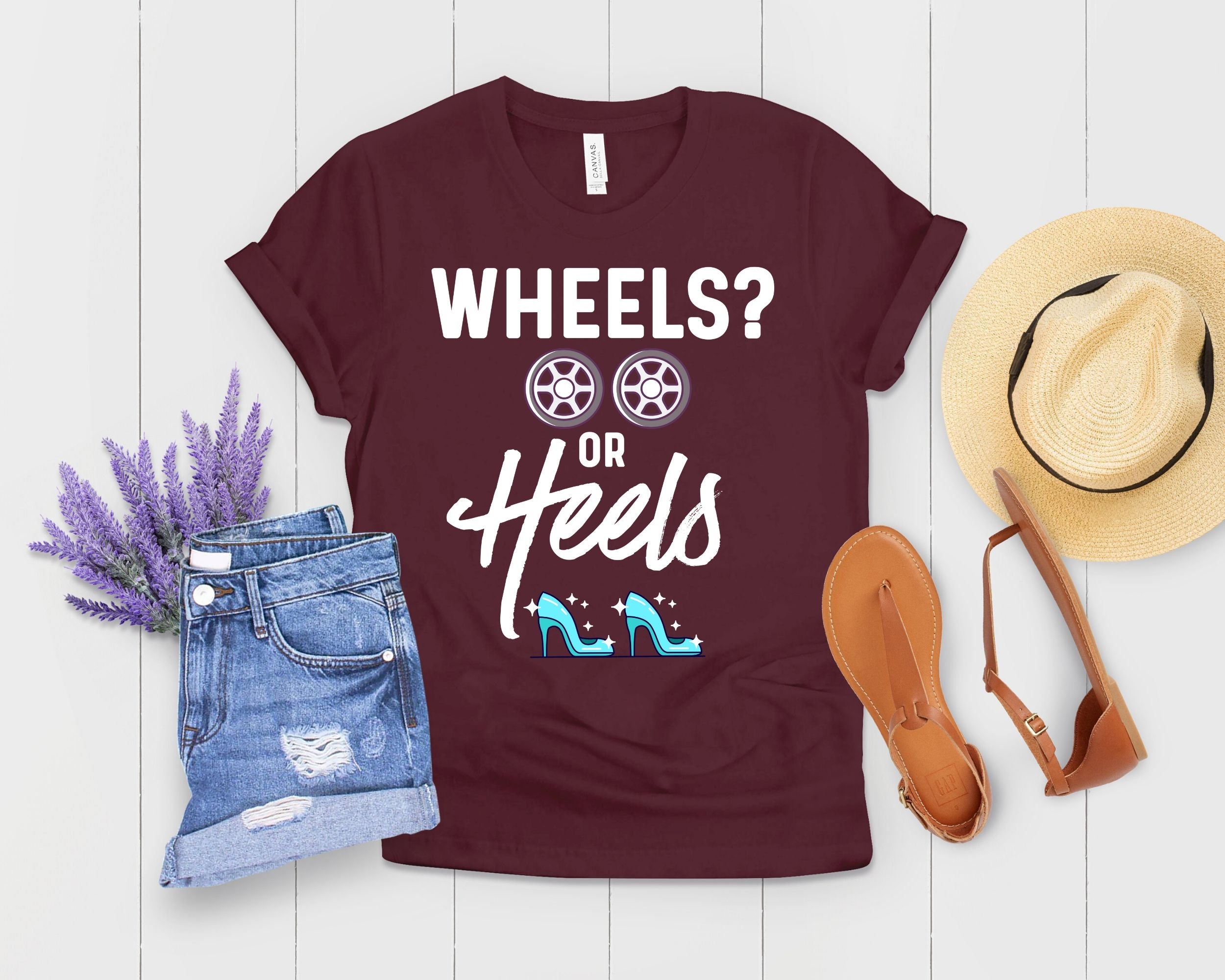 Wheels Or Heels Gender Reveal Shirt