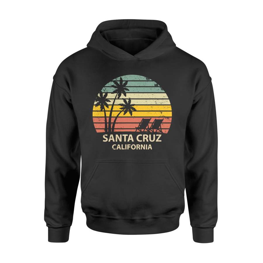 Vintage California Santa Cruz Beach Tshirt Cool Retro Vintage – Christmas Tshirt Merry Xmas Shirt – Standard Hoodie