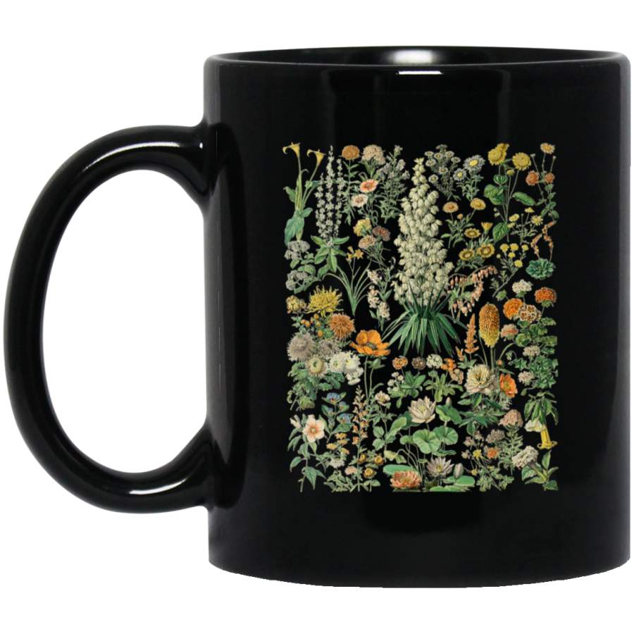 Vintage Inspired Flower Botanical Chart Coffee Mug