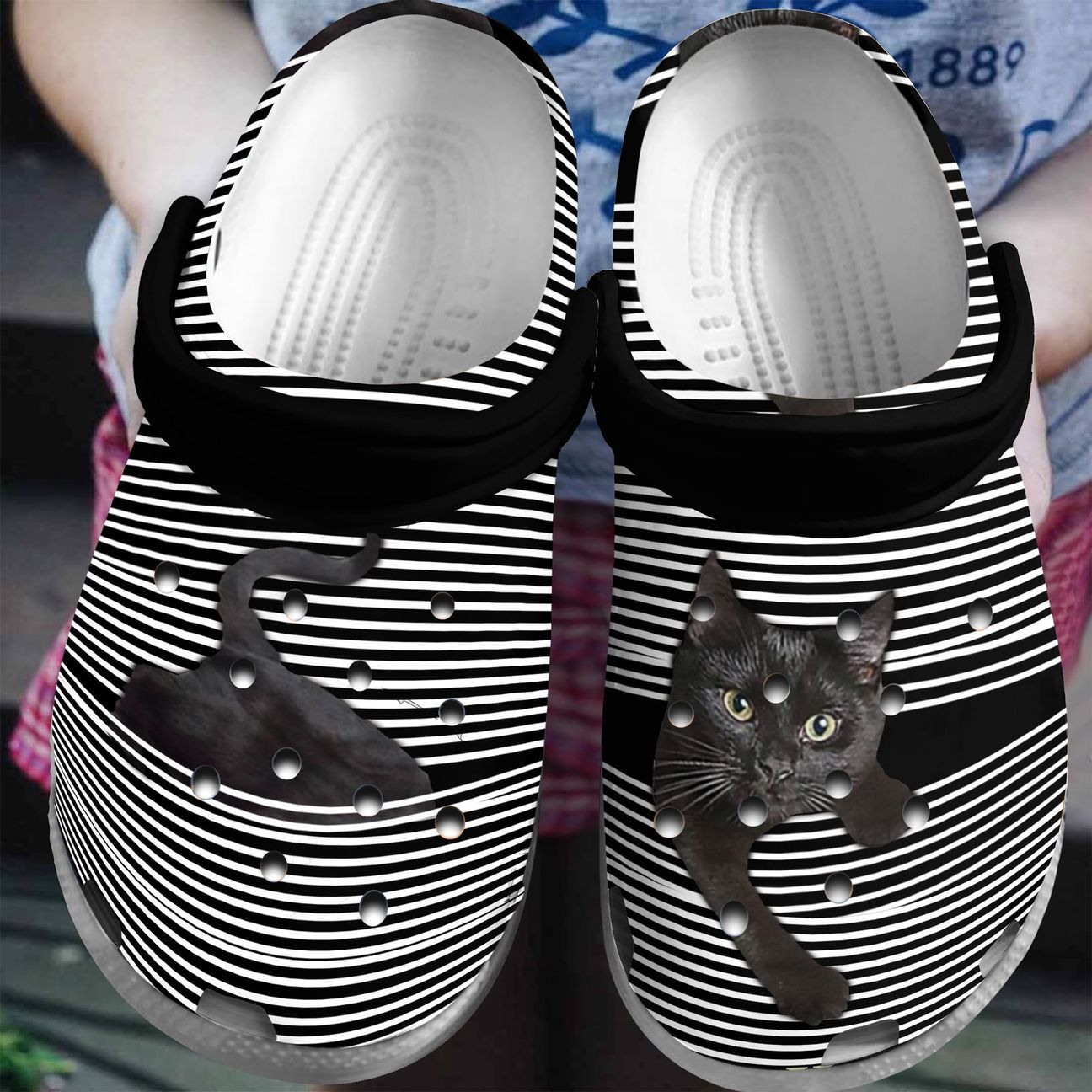 Cat Personalized Clog, Custom Name, Text, Color, Number Fashion Style For Women, Men, Kid, Print 3D Black Naughty Cat