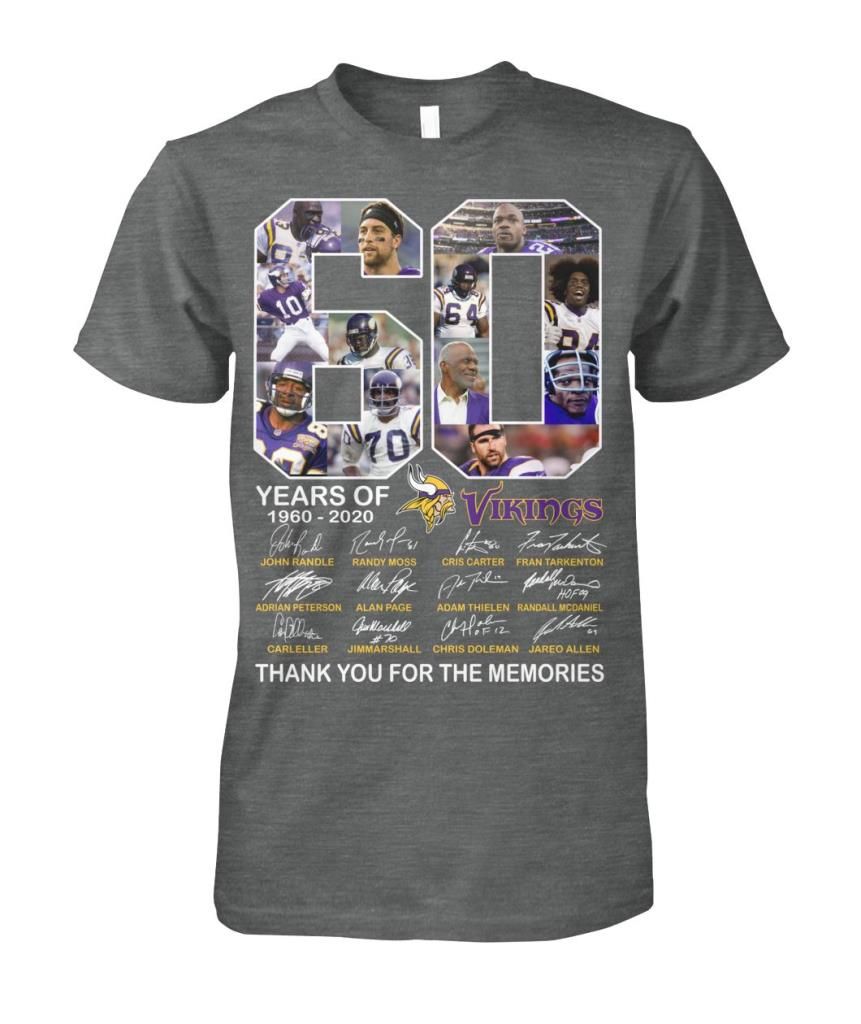 60 Years Of Minnesota Vikings 1960 2020 American Football Fans Shirts