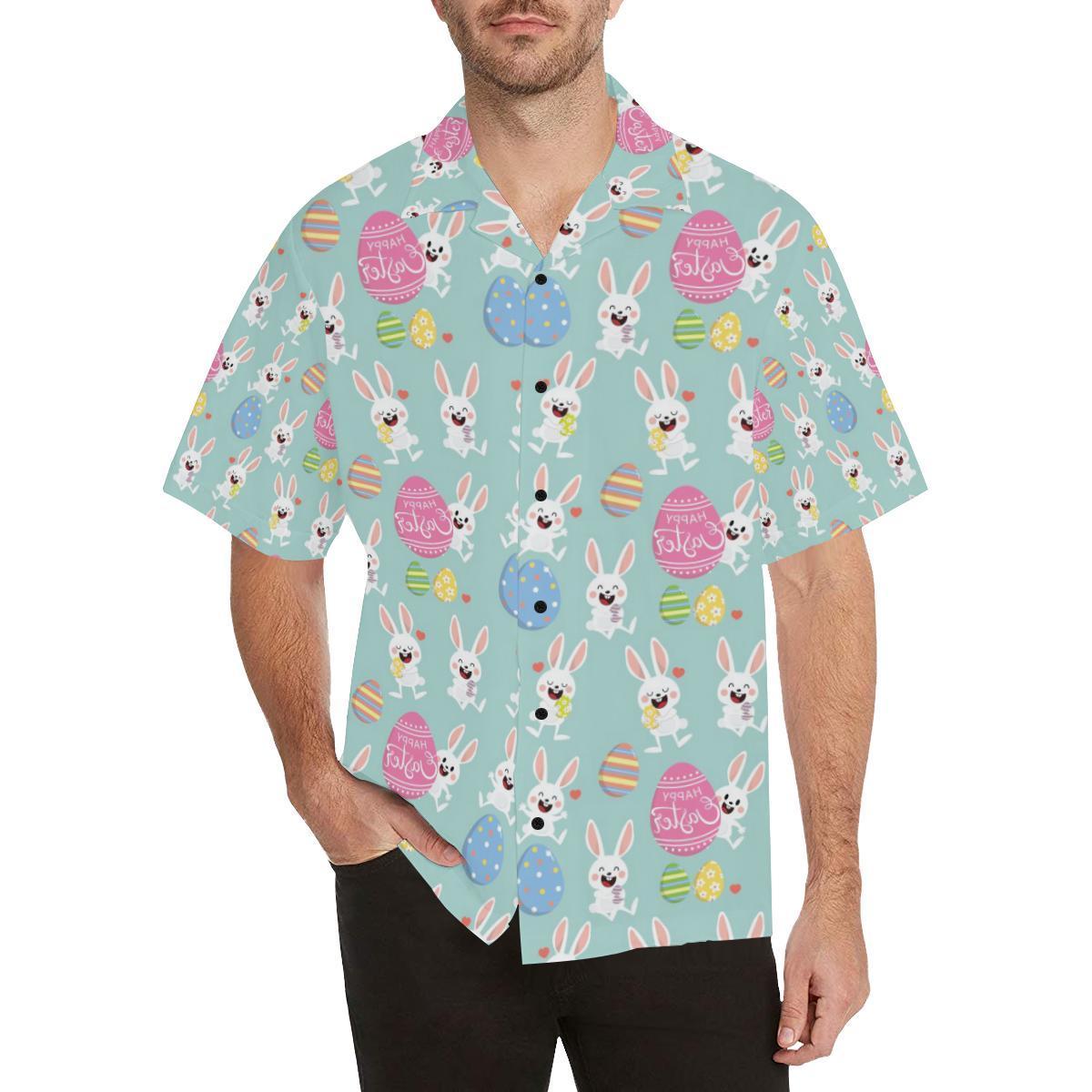 Easter Eggs Pattern Print Design Hawaii Unisex Aloha Short Sleeve Casual Shirt Ha7462