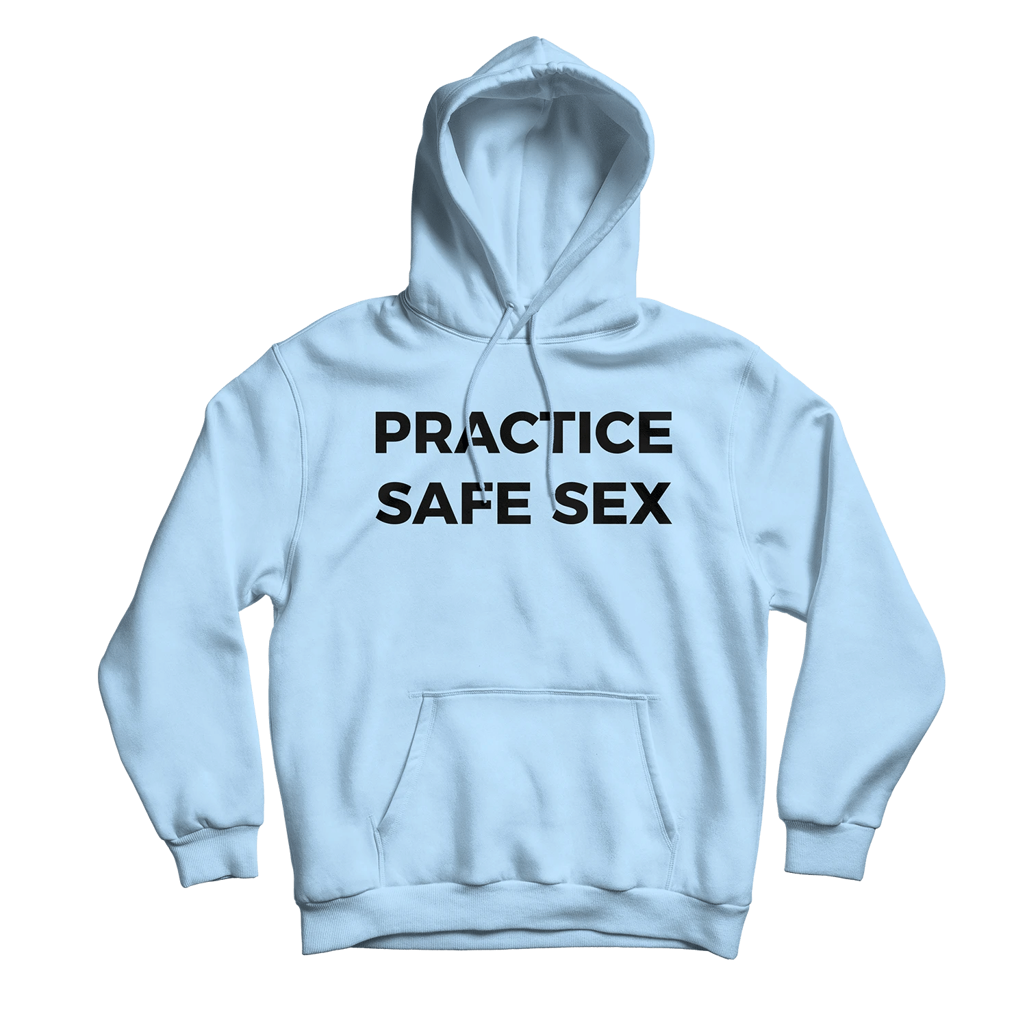 Practice Safe Sex Light Blue Hoodie – Size S To 5Xl