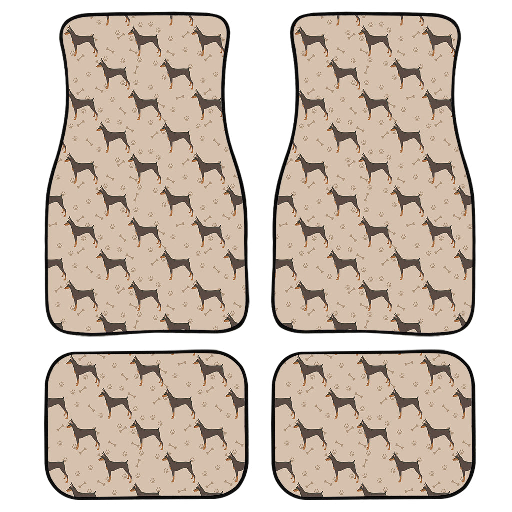 Doberman Pinscher Pattern Print Front And Back Car Floor Mats, Front Car Mat