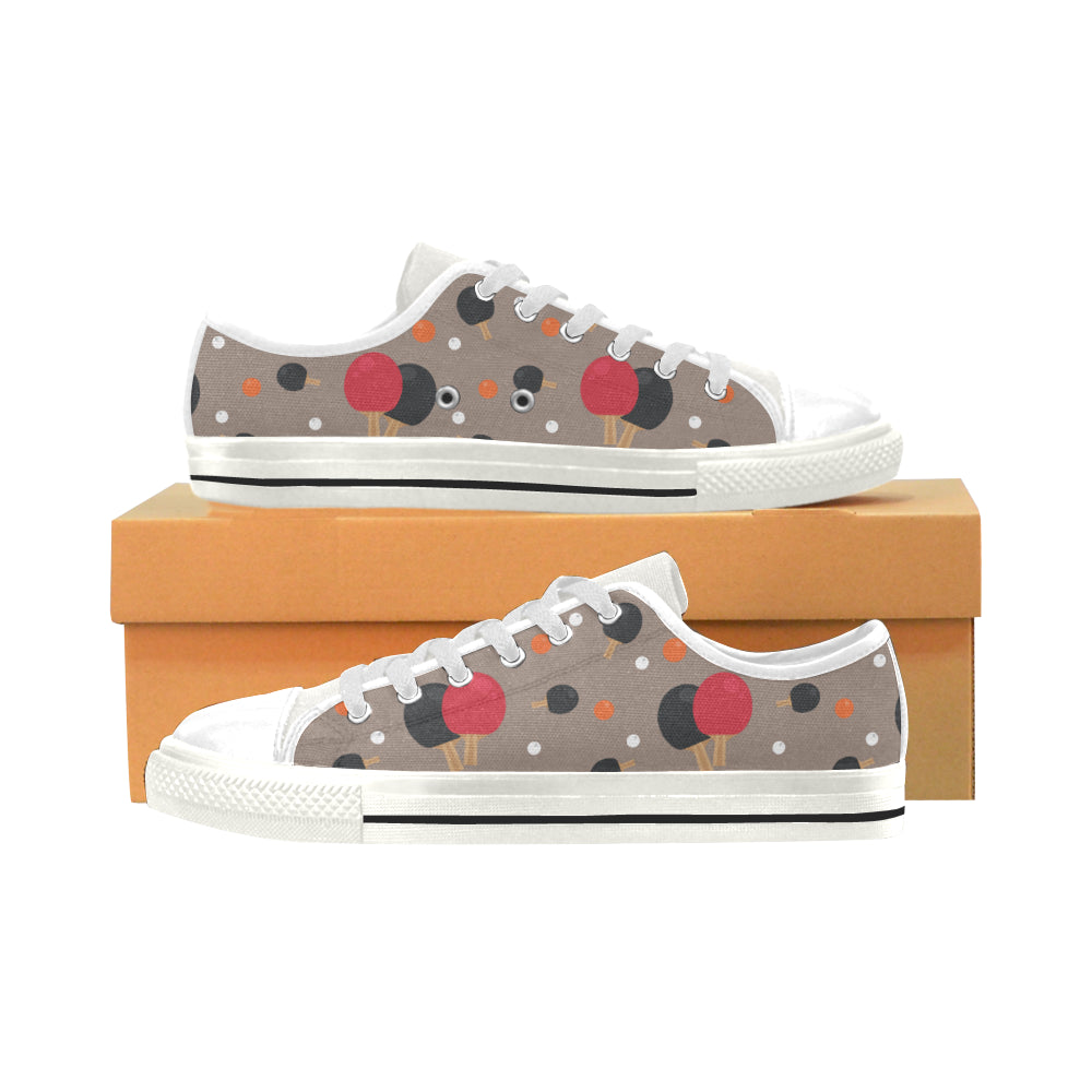 Ping Pong Pattern White Low Top Canvas Shoes for Kid