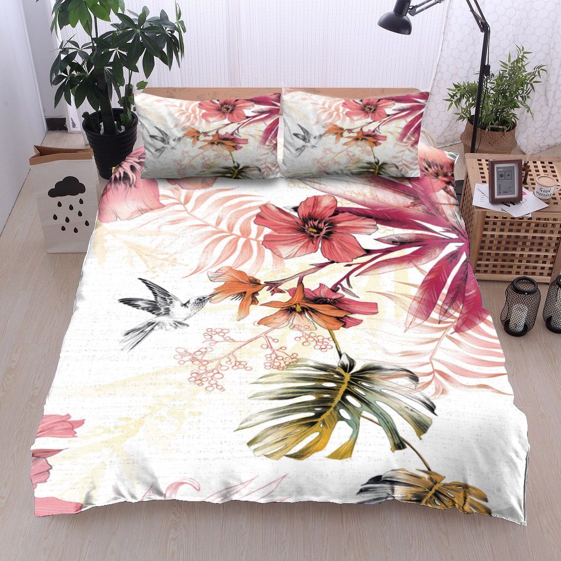 Flower Bird Bedding Set All Over Prints