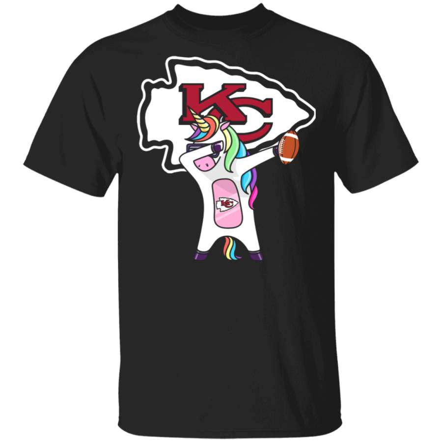 Unicorn Football Shirt Unicorn Dabbing Football Team Player Cool Kansas City Lover Gifts T-Shirt