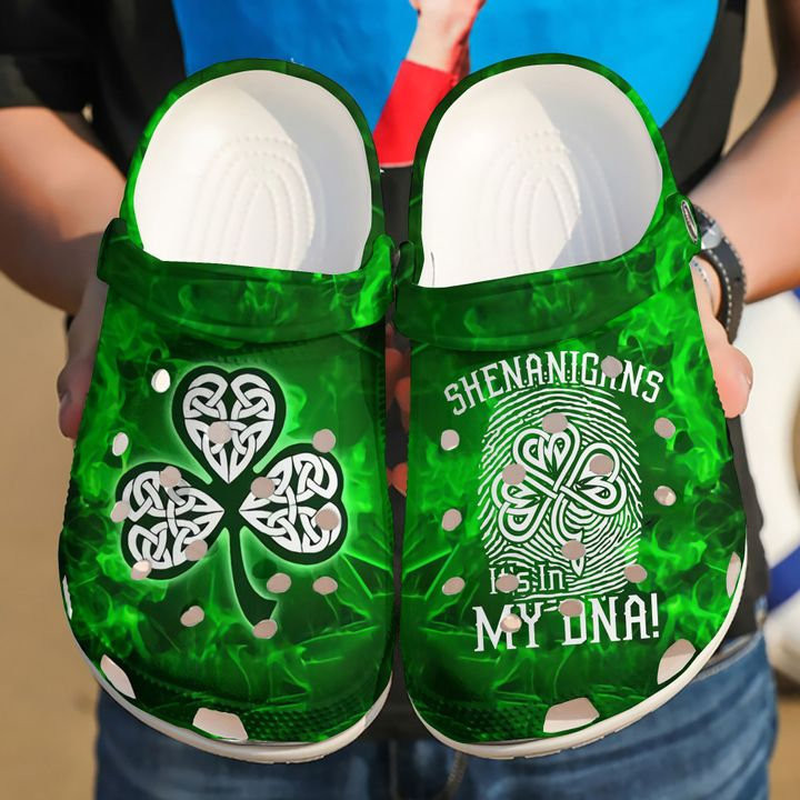 St Patricks Day Shamrock Leaf Shenanigans Its In My Dna Irish Crocband Shoes