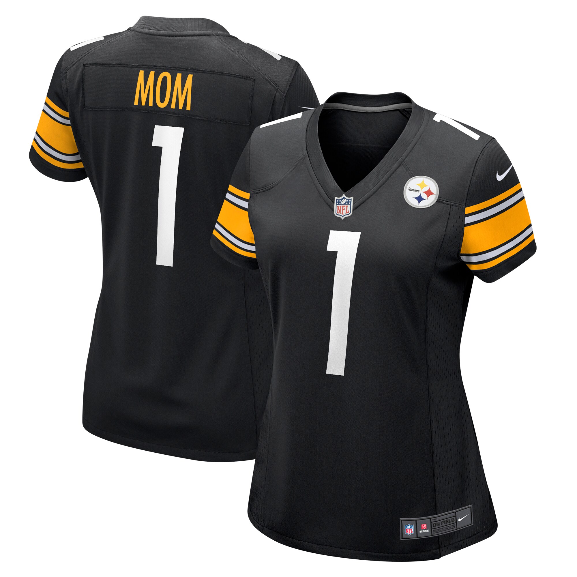 Number 1 Mom Pittsburgh Steelers Women's Game Jersey – Black