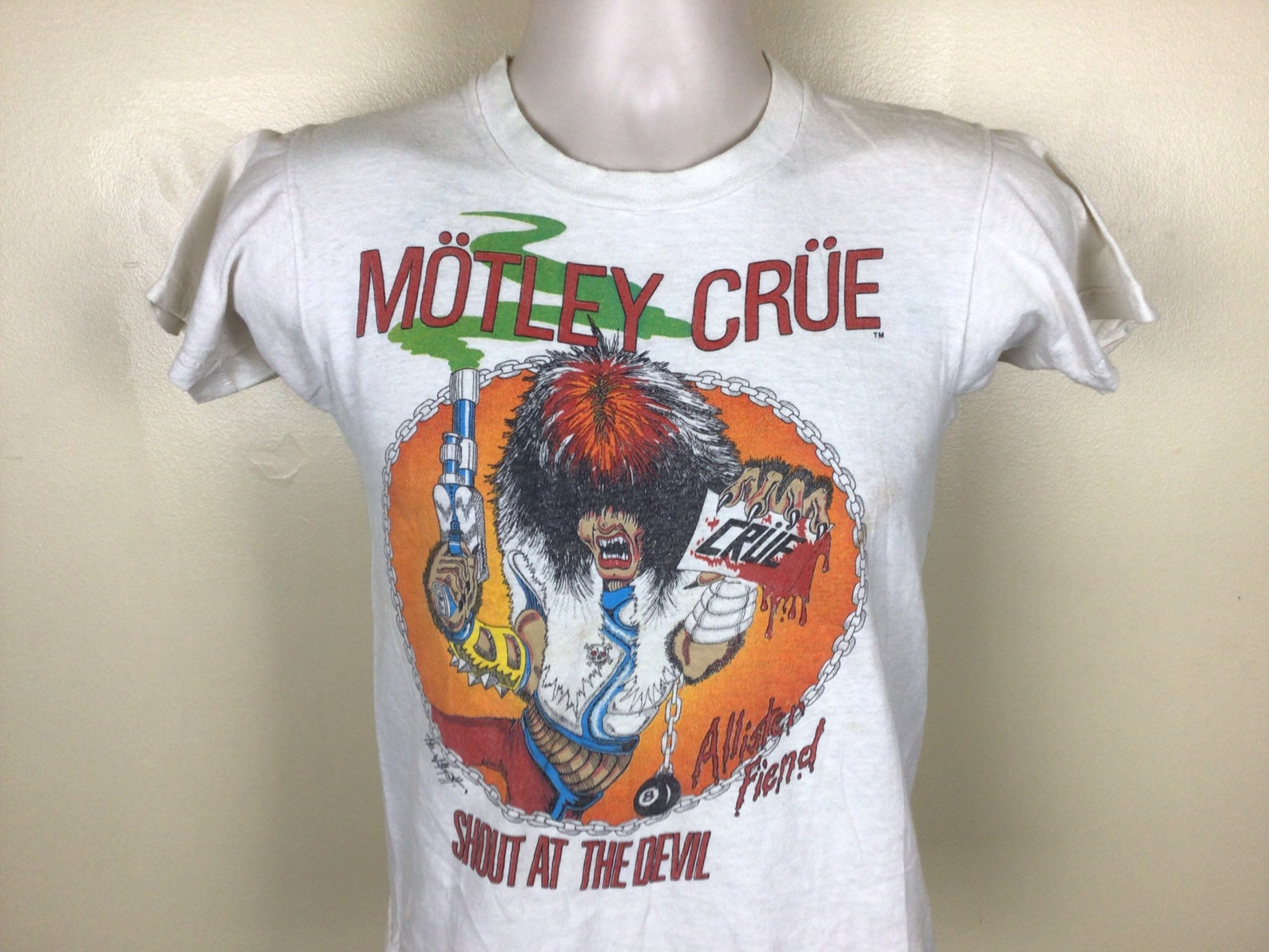 Vtg 1983 Motley Crue Shout At The Devil Concert T Shirt Xss 80S Screen Stars Hea …