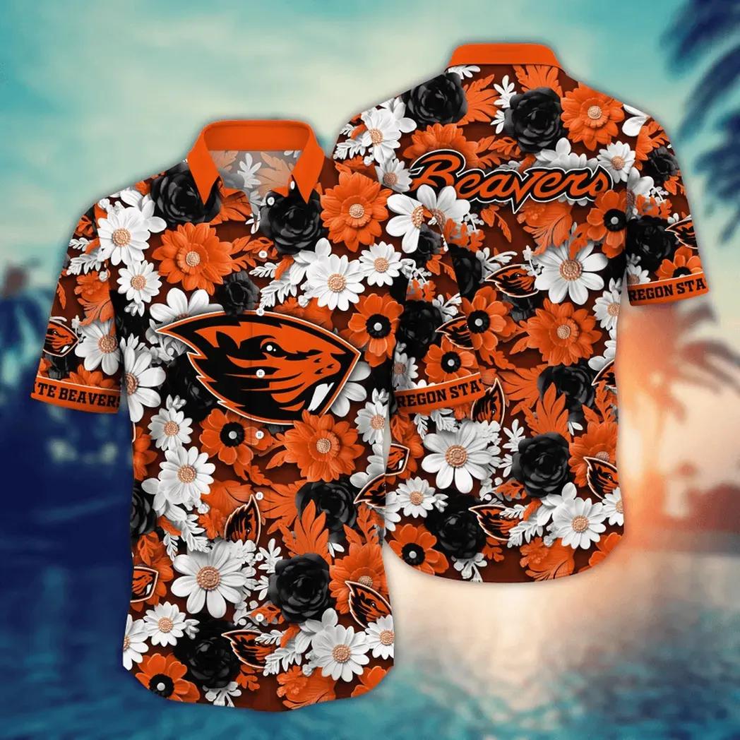 Oregon State Beavers Ncaa Flower Aloha Hawaiian Shirt 9, Ncaa Hawaiian Shirt