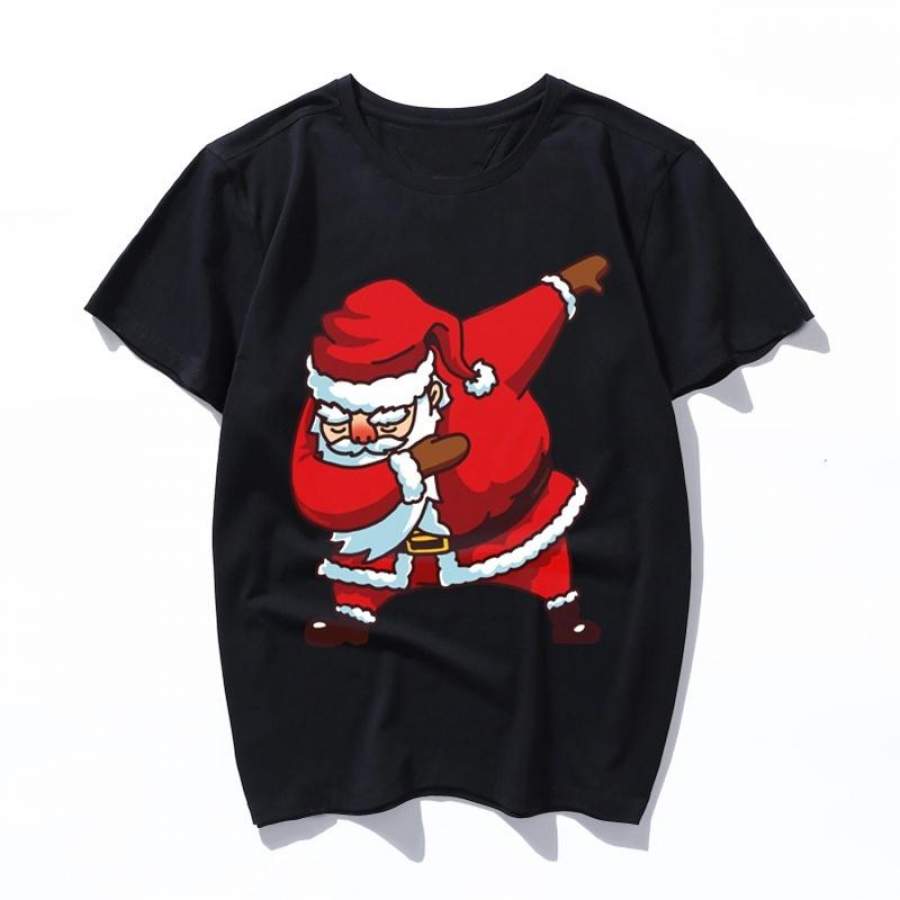 Rad Snowboard Santa Claus T Shirt Dab Santa C Men Summer Short Sleeve Printed Vintage Slim Cotton T-Shirt Women New Casual O Neck