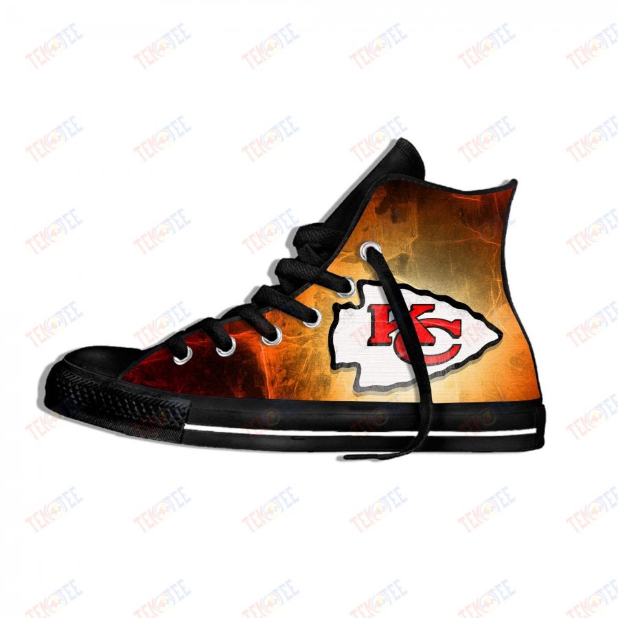 Mens Womens Kansas City Chiefs High Top Canvas Shoes Kansas City Chiefs Sneakers Tennis Shoes 3D Printable Nice And Comfortable TMT961