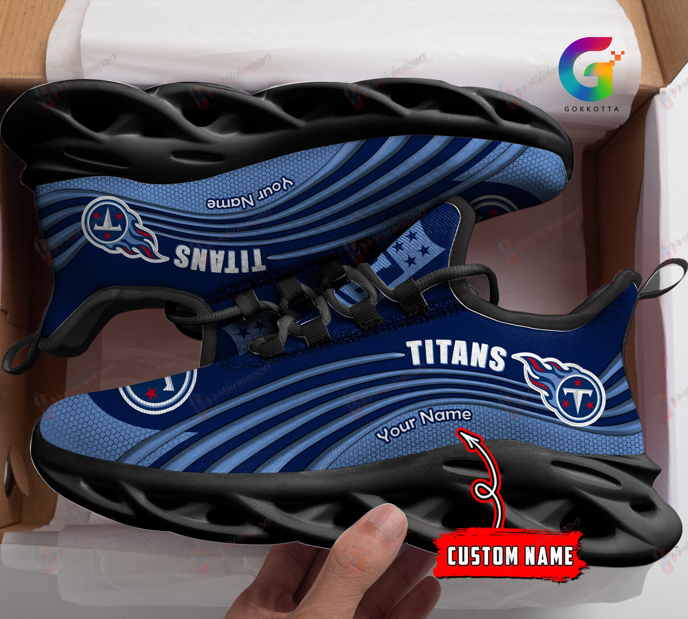 Tennessee Titans Personalized Yezy Running Sneakers 185