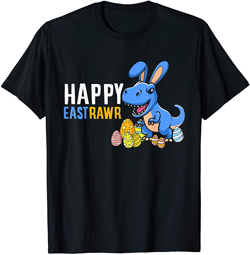 Cute Easter Dinosaur Dino Lover Bunny Easter Egg Hunter Kids T-Shirt