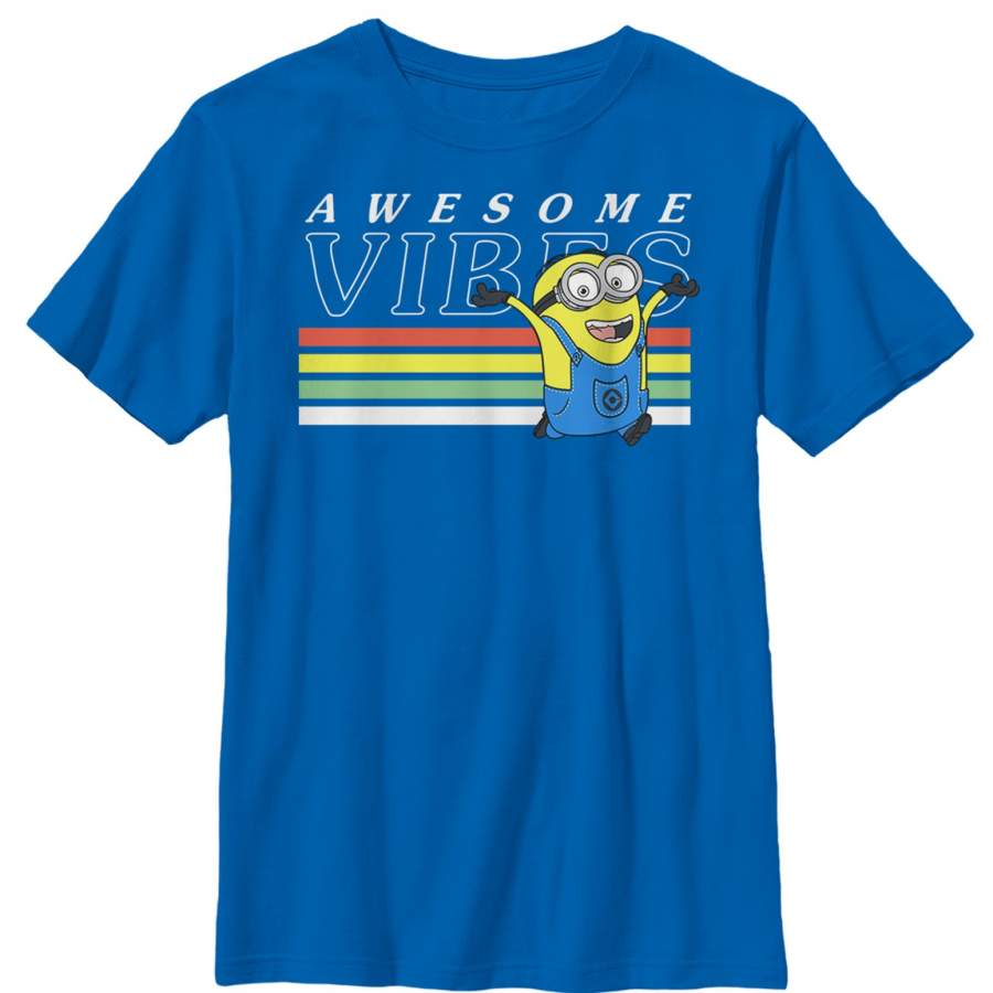 Despicable Me Boy’s Minion Rainbow Vibes  T Shirt