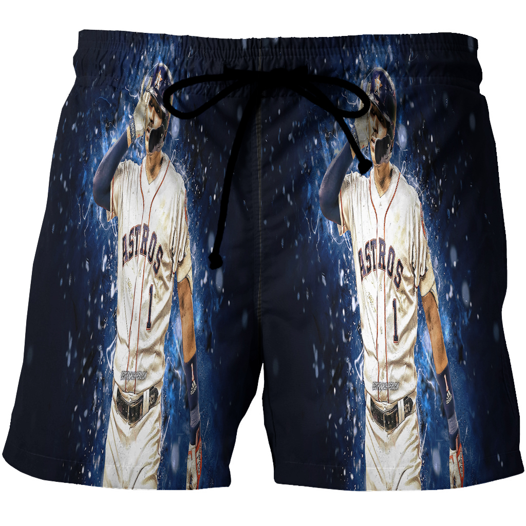 Houston Astros Carlos Correa 1 3D All Over Print Summer Beach Hawaiian Short