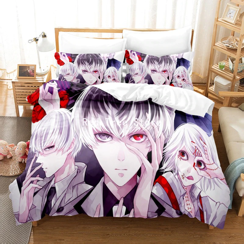 Tokyo Ghoul 3D Printing Bedding Set Anime Duvet Cover Queen King Size With Pillowcase Home Decor Bedclothes Bed Linen