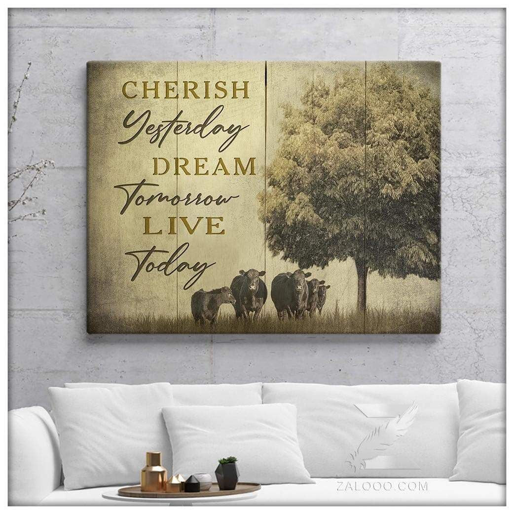 Canvas – Cow – Live Today Gift For Family, Wall Art Decor, Canvas Print, Home Decor