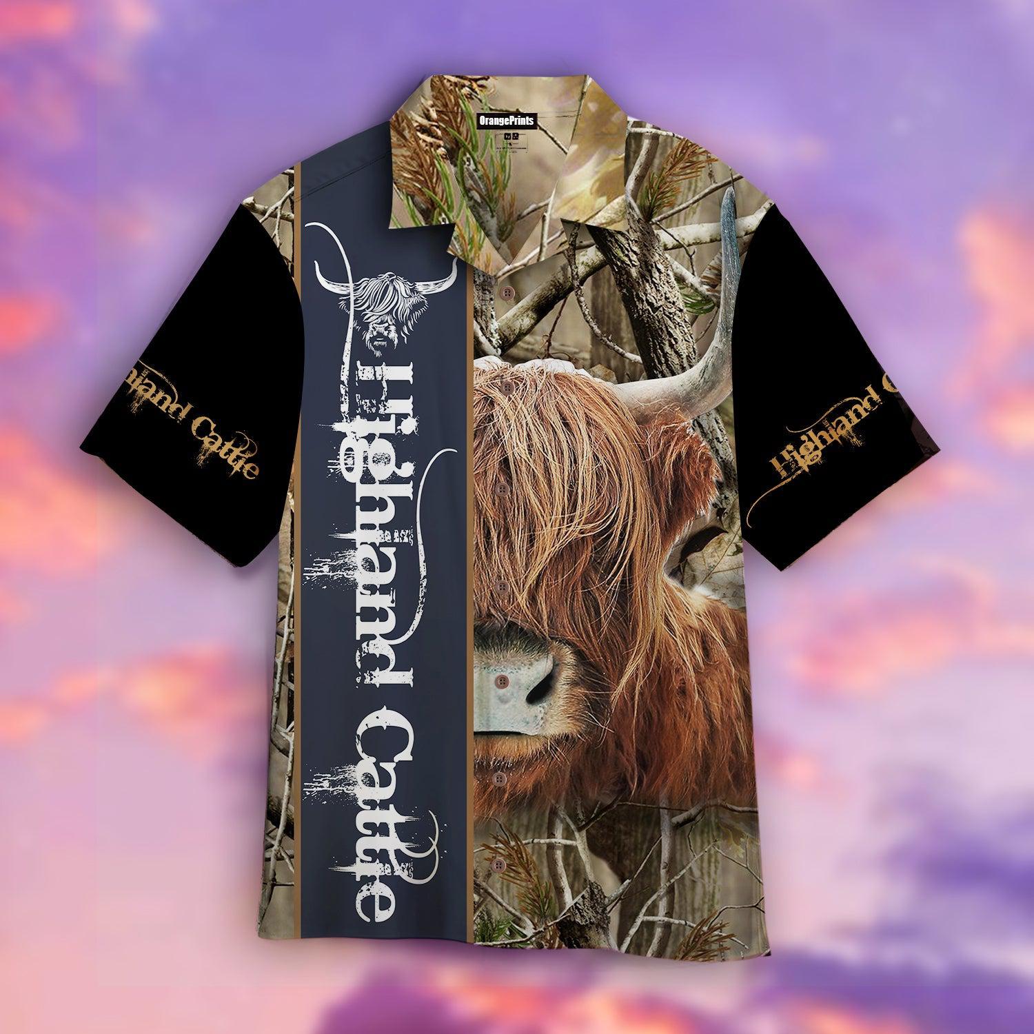 Highland Cattle Cow Camouflage Hawaii Shirt For Men Women Ha62778