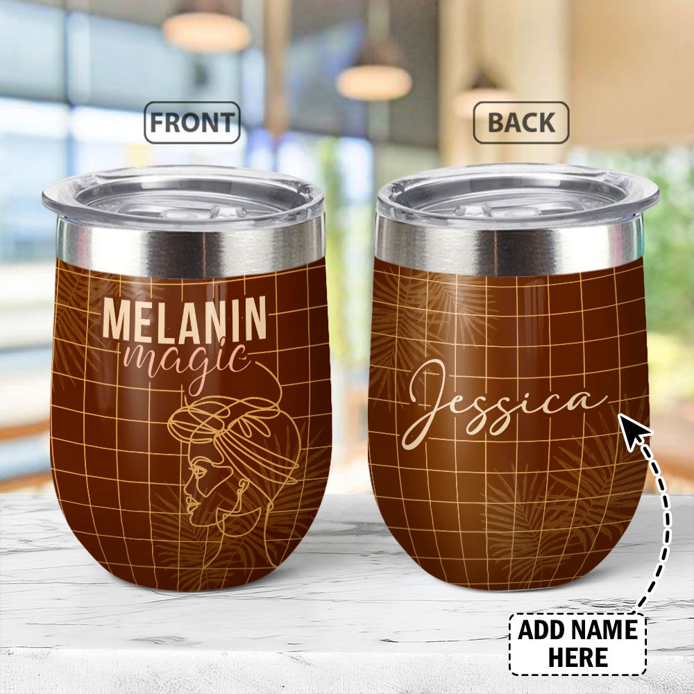 Personalized Melanin Anzz1507008Z Wine Tumbler