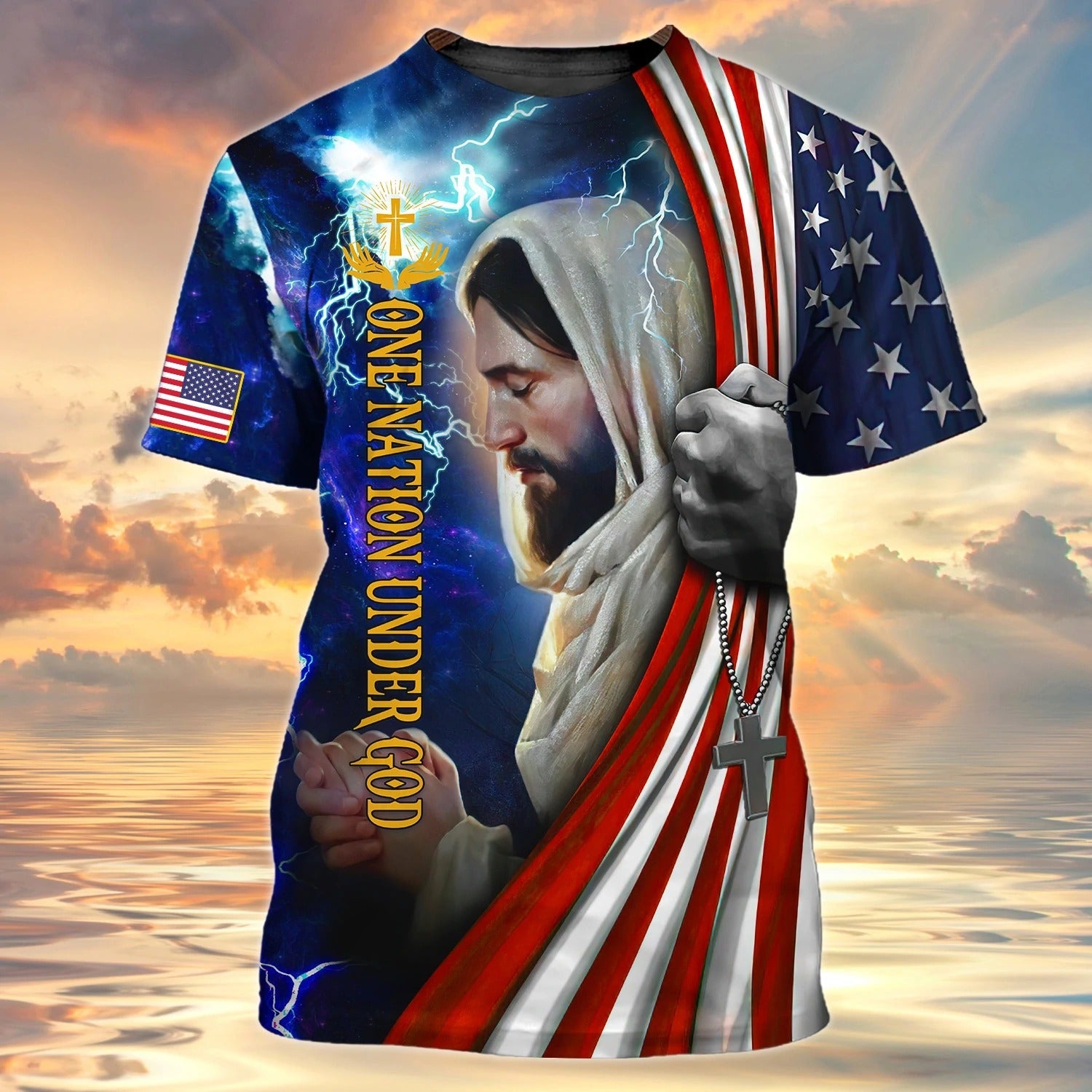 One Nation Under God Christian 3D Full Printed Shirts, 4Th Of July Independece 3D Hoodie, Patriotic Clothing