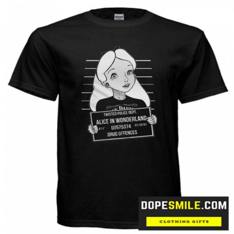 Twisted Alice In Wonderland Mugshot T-Shirt