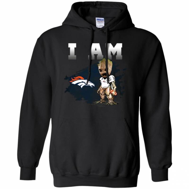 Denver Broncos I Am Groot Pullover Hoodie Sweatshirt