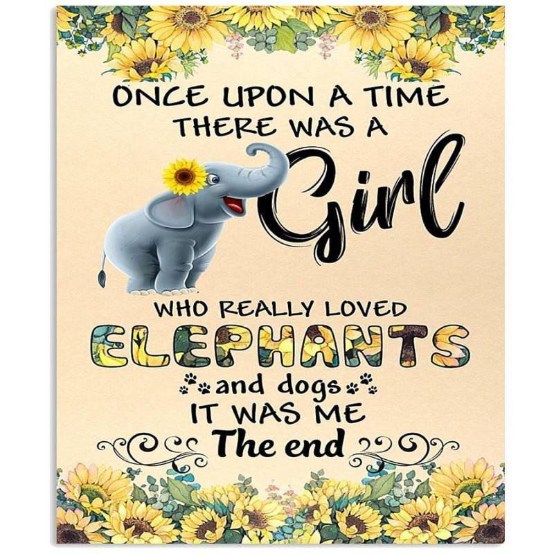 There Was A Girl Who Really Loves Elephants And Dogs Great Gift For Friends Vertical Poster