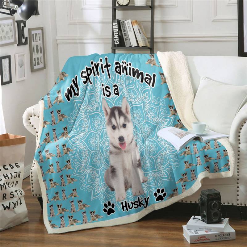 Siberian Husky Is My Spirit Animal CLH2312347F Sherpa Fleece Blanket