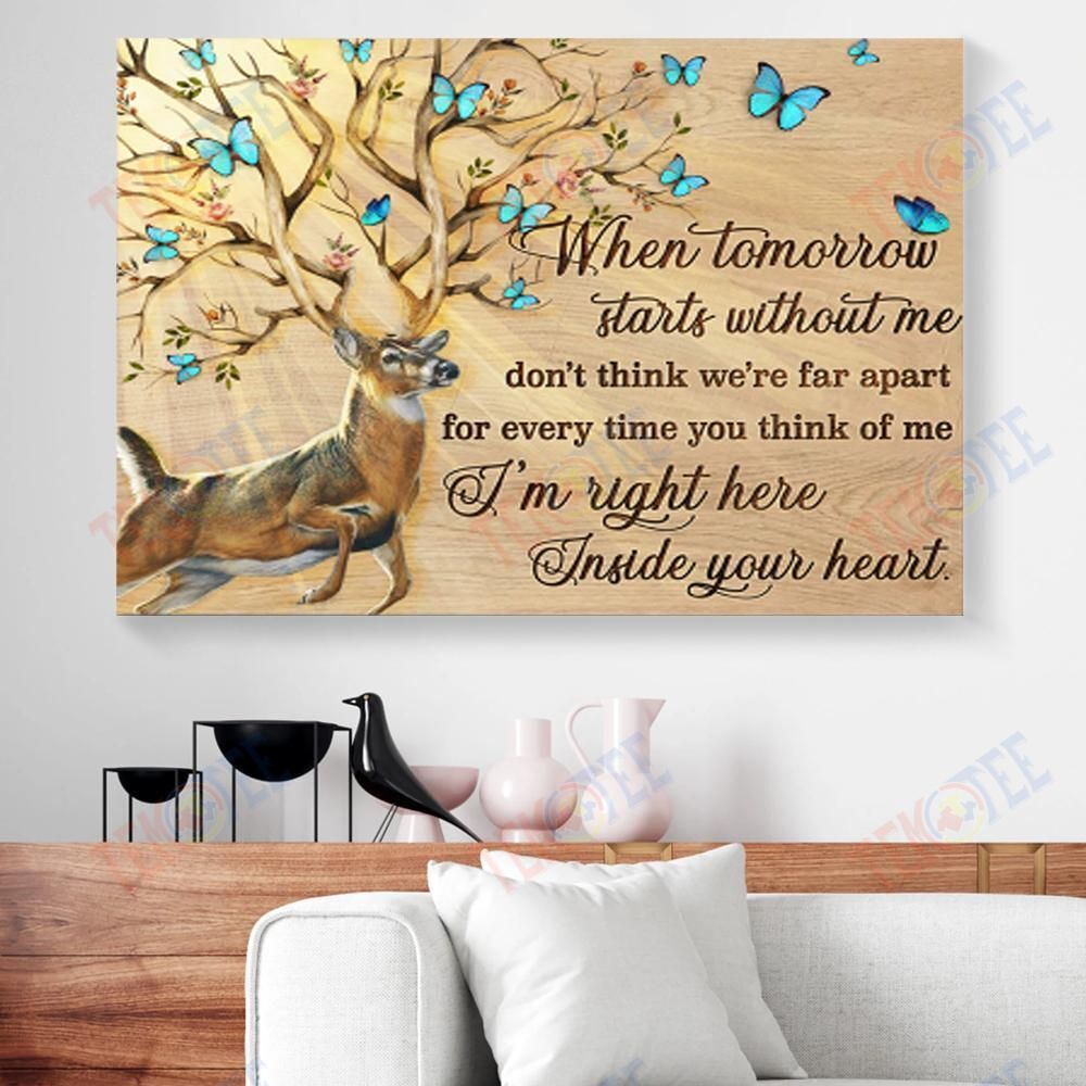 Custom Canvas Prints When Tomorrow Starts Without Me Butterfly Deer Hunting Horizontal Canvas Wall Art Delightful Wall Canvas